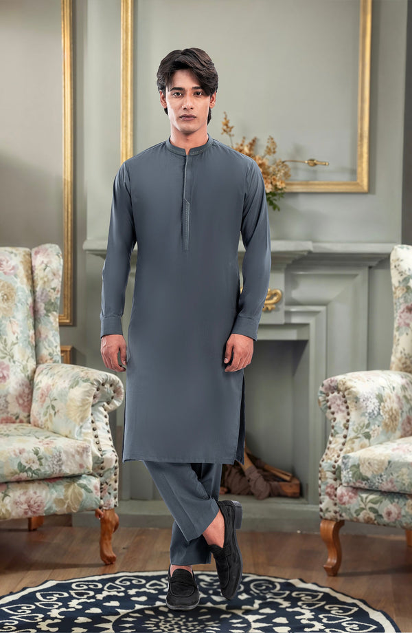TEAL GREEN EMBROIDERED KURTA PAJAMA