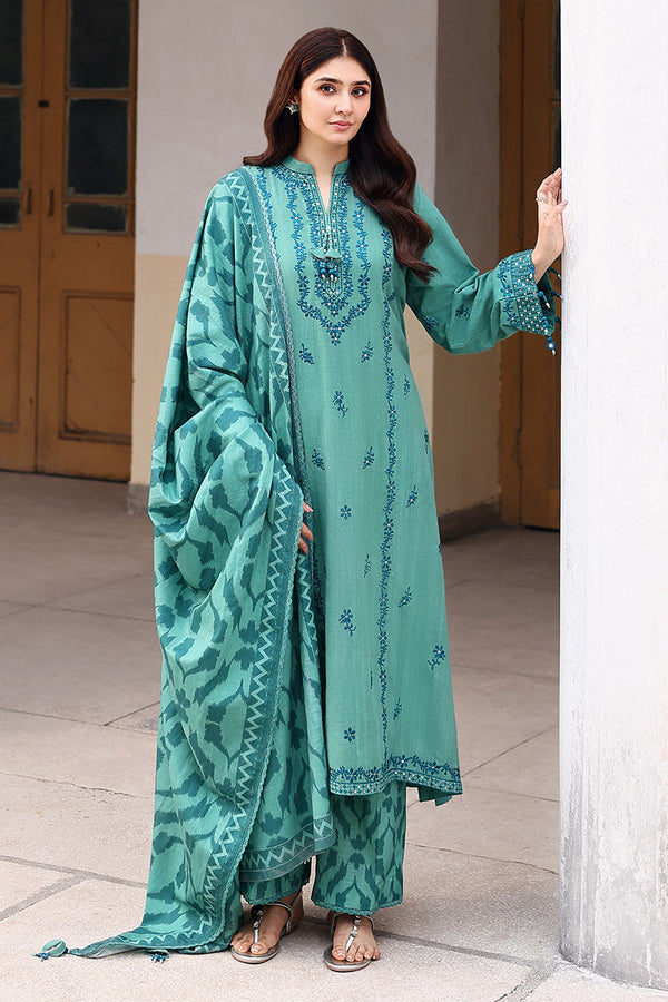 FLEUR WHISPER-3PC KHADDAR EMBROIDERED SUIT