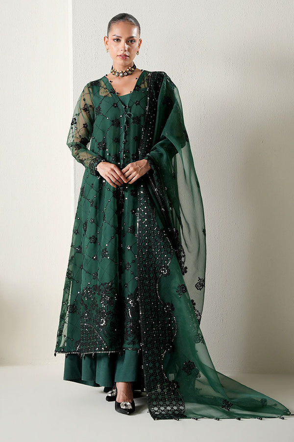 EMERALD DREAM-4PC ORGANZA EMBROIDERED SUIT