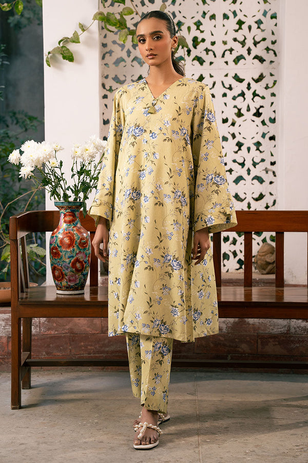 VERDANT FLORA-2 PIECE PRINTED LINEN SUIT