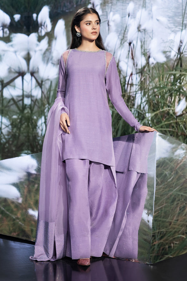 3 Piece - Embellished Silk Suit - KPS25-P3490