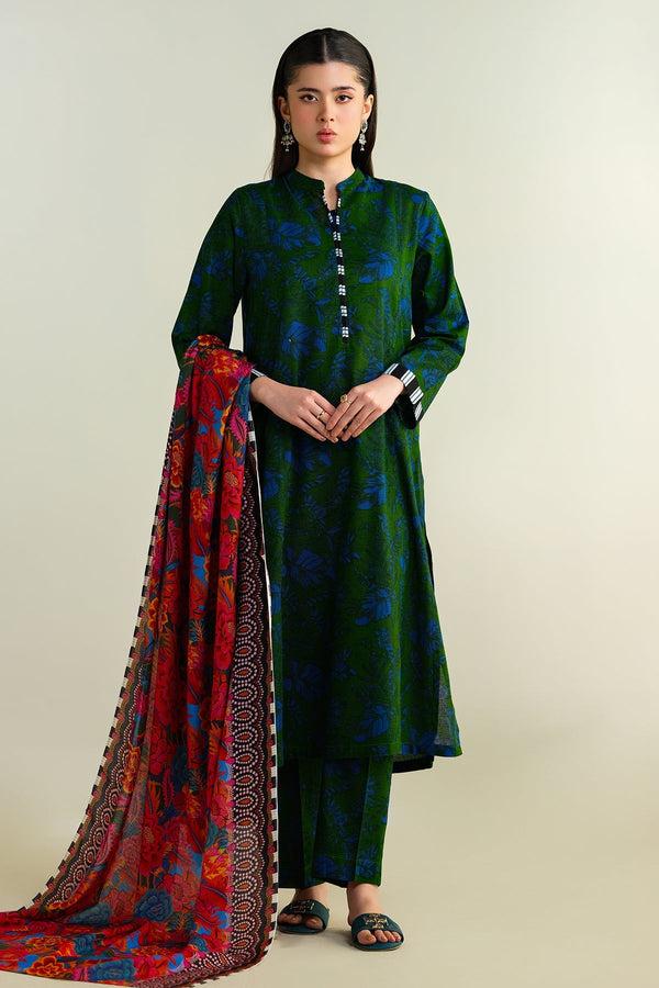 3 Piece - Printed Khaddar Suit - KPW24-P3043-43
