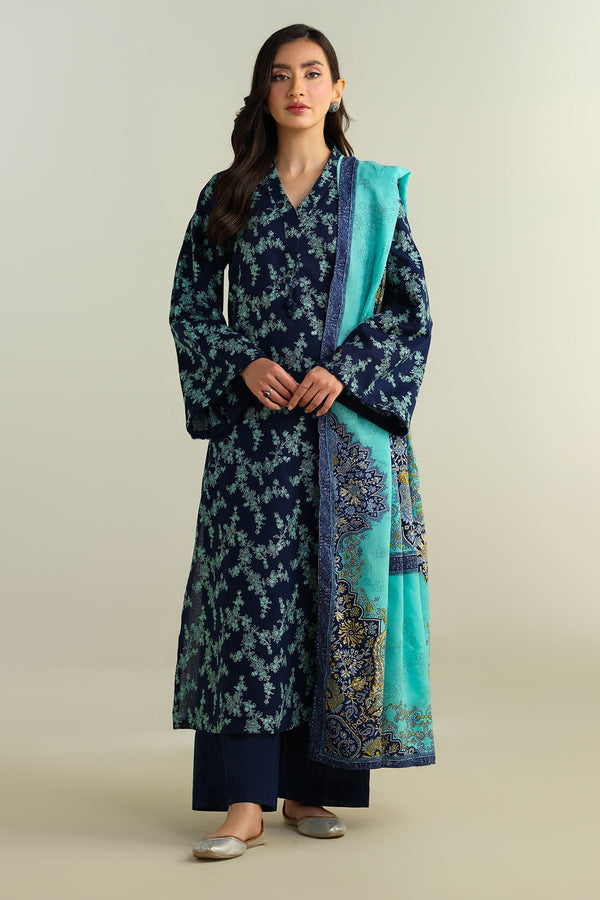 3 Piece - Embroidered Khaddar Suit - KPW24-P3044-44