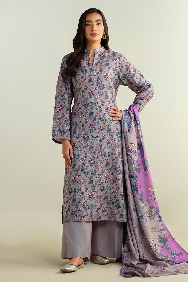 3 Piece - Printed Khaddar Suit - KPW24-P3134-134