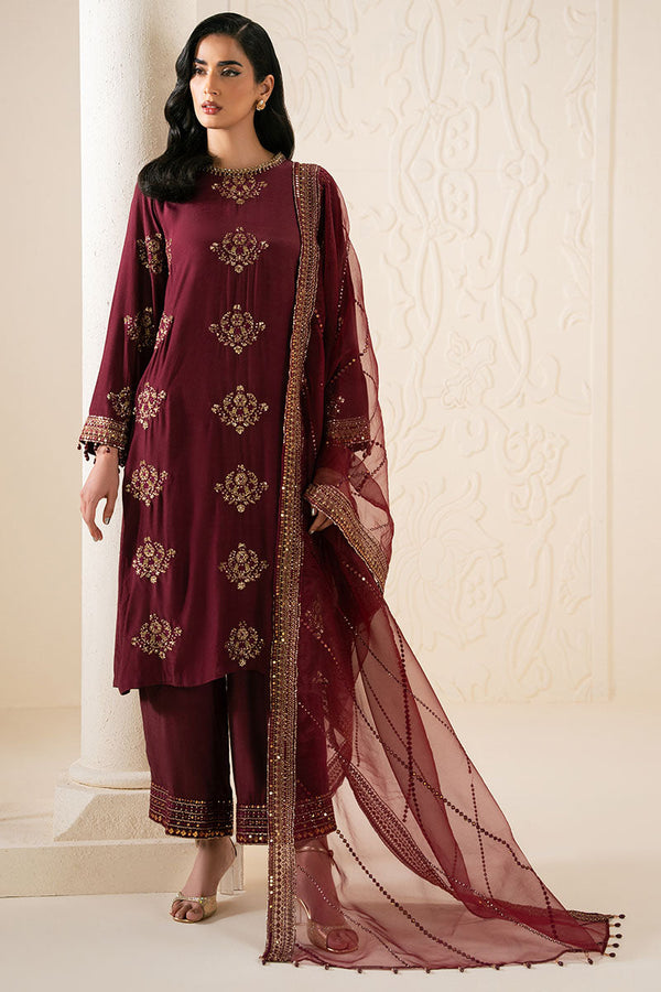 SHADOW RUBY-3PC SILK EMBROIDERED PRET