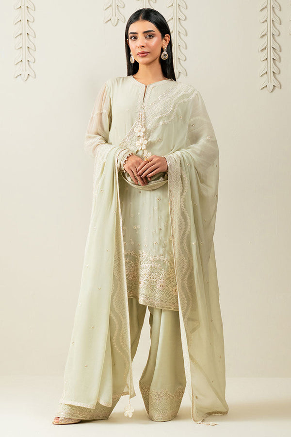 MINTY PALE -3PC (SHIRT, TROUSER & DUPATTA)