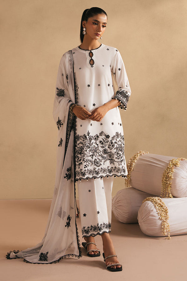 MONOCHROME BLISS- 3PC EMBROIDERED LAWN SUIT