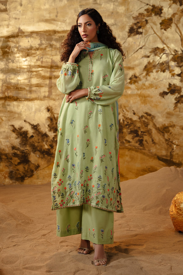 3 Piece - Embroidered Suit - MCP1231