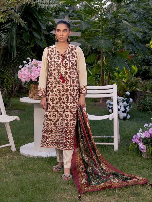 LUXURY CAMBRIC EMBROIDERED SUIT