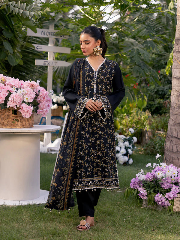 3PC LUXURY CAMBRIC EMBROIDERED SUIT
