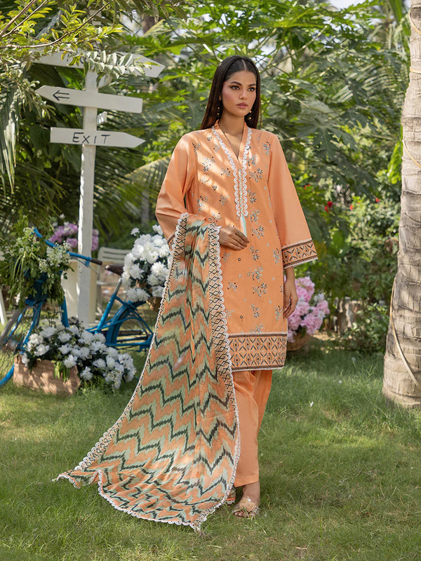 LUXURY CAMBRIC EMBROIDERED SUIT