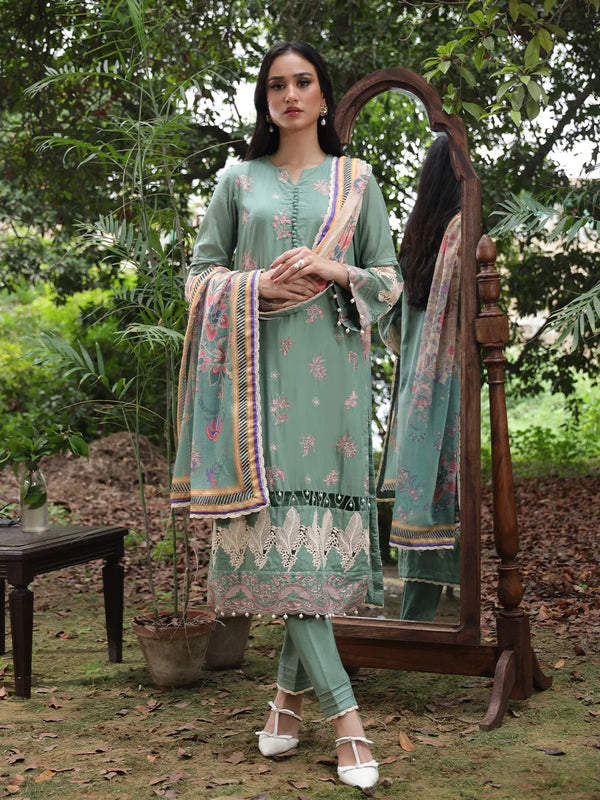 3PC UNSITICHED LUXURY CAMBRIC EMBROIDERED SUIT