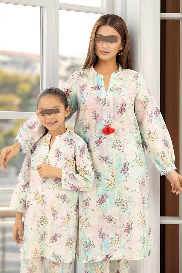 Saya'S Printed Khaddar Stitched For Mom And Daughter