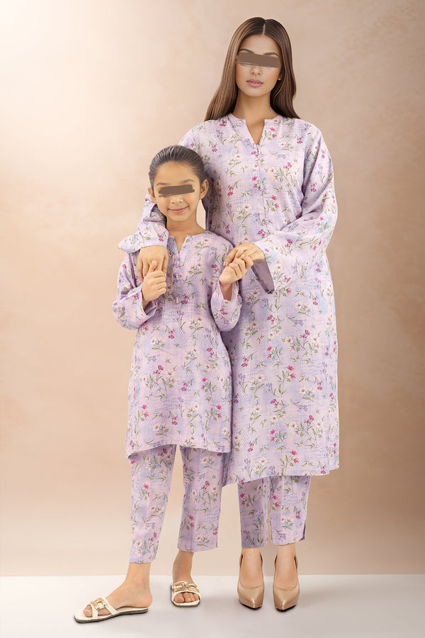 Saya'S Stitched Printed Karandi For Mom And Daughter