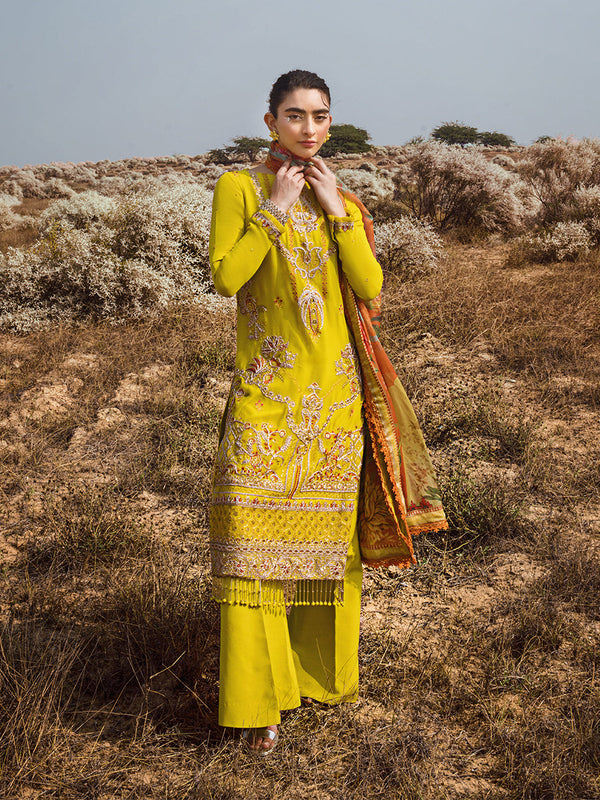 3PC STITCHED FESTIVE EMBROIDERED SUIT