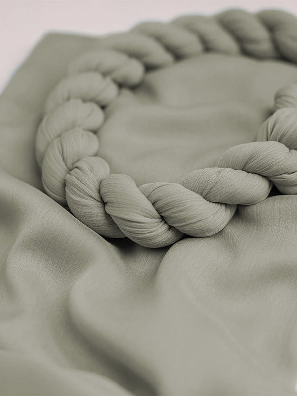 1PC Dyed Crinkle Chiffon Dupatta