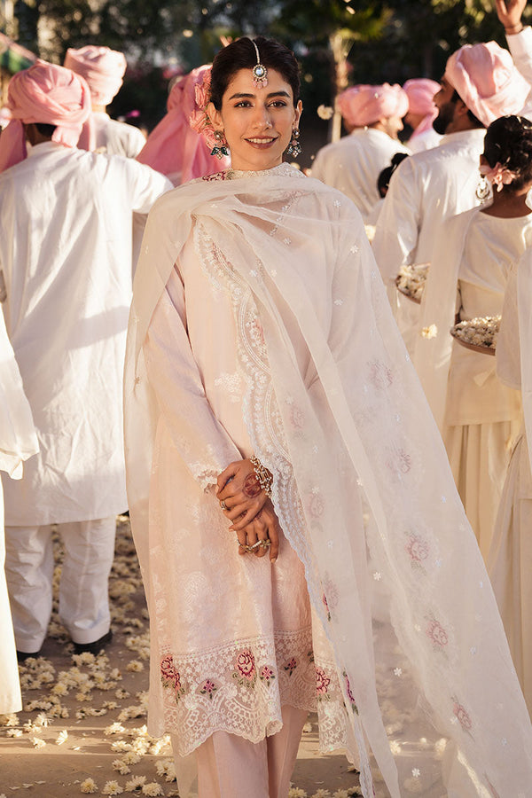 PALE PINK-3 PC EMBROIDERED JACQUARD SUIT