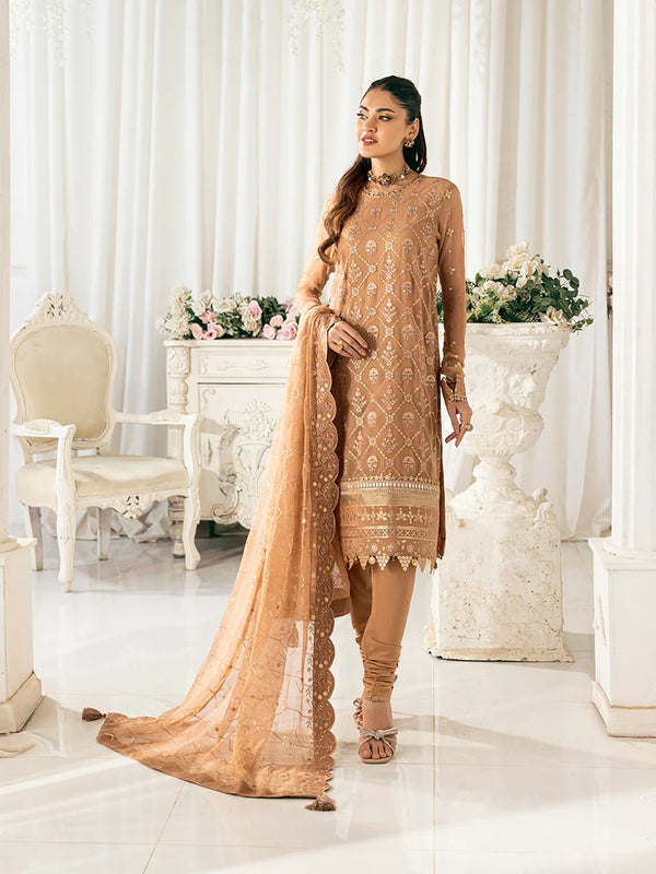 3PC Unstitched Chiffon Embroidered Suit (CH036)