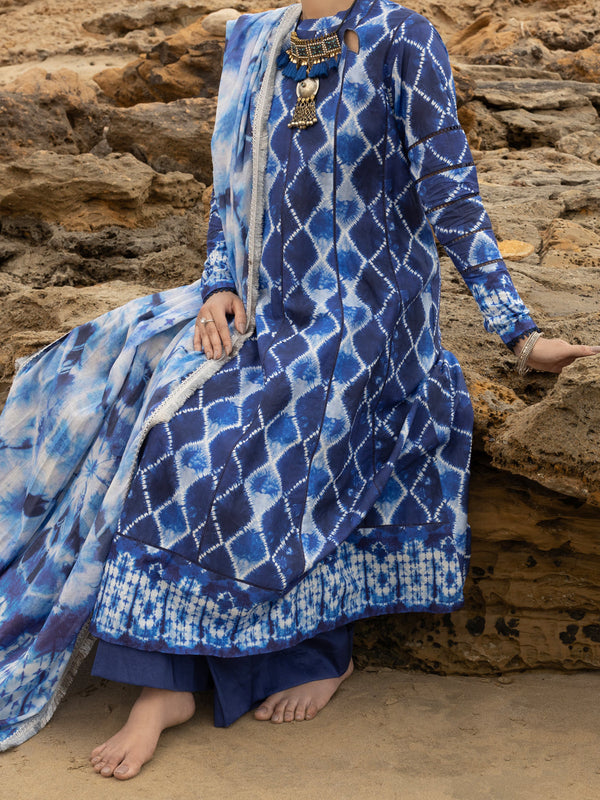 Blue Lawn 2Pc Unstitched - ALP-2PS-SLKD-UN-2252