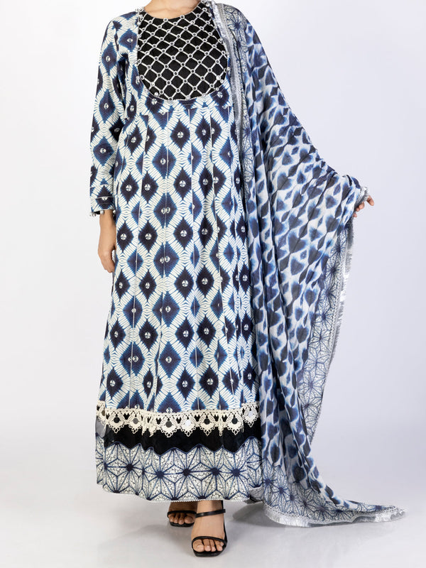 Blue Lawn 2Pc Unstitched - ALP-2PS-SLKD-UN-2253