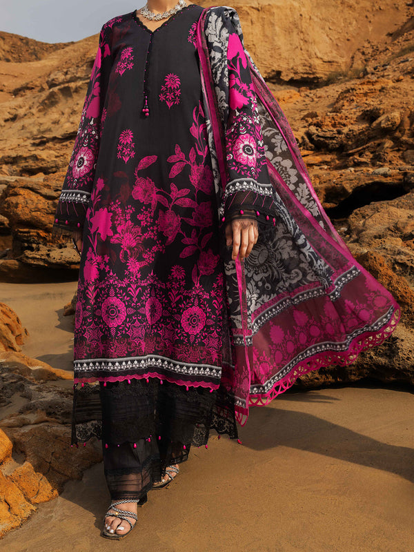 Black Lawn 2Pc Unstitched - ALP-2PS-SLKD-UN-2255