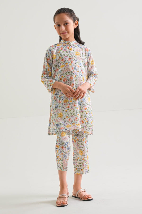 Printed Arabic Premium Lawn Stitched 2 Piece (Shirt/Trouser)  For Kids