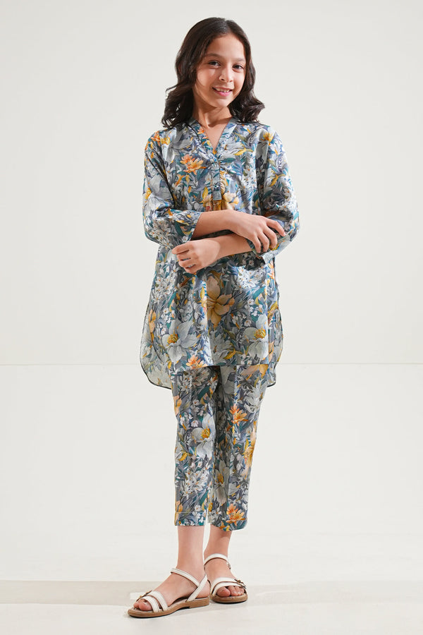 Printed Arabic Premium Lawn Stitched 2 Piece (Shirt/Trouser)  For Kids