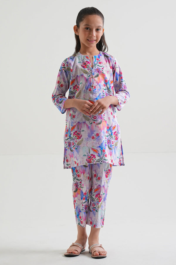 Printed Lawn Stitched 2 Piece (Shirt/Trouser) For Kids