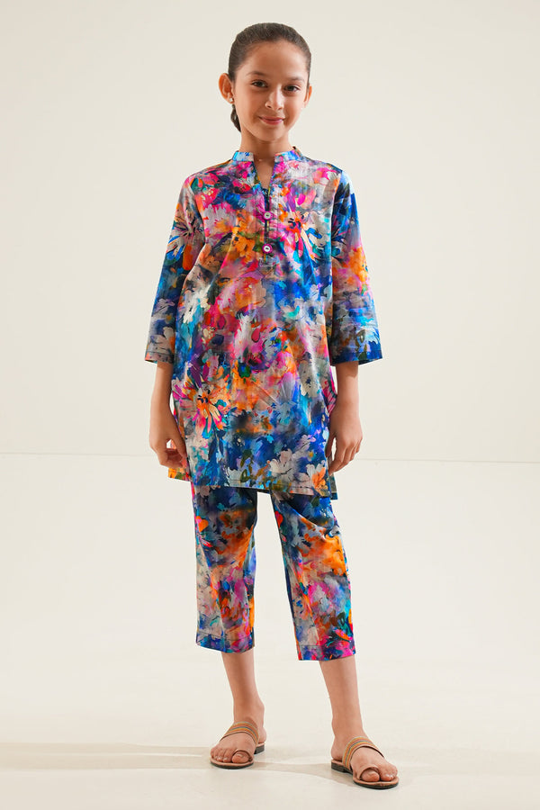 Printed Lawn Stitched 2 Piece (Shirt/Trouser) For Kids