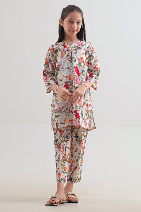 Printed Lawn Stitched 2 Piece (Shirt/Trouser)  For Kids