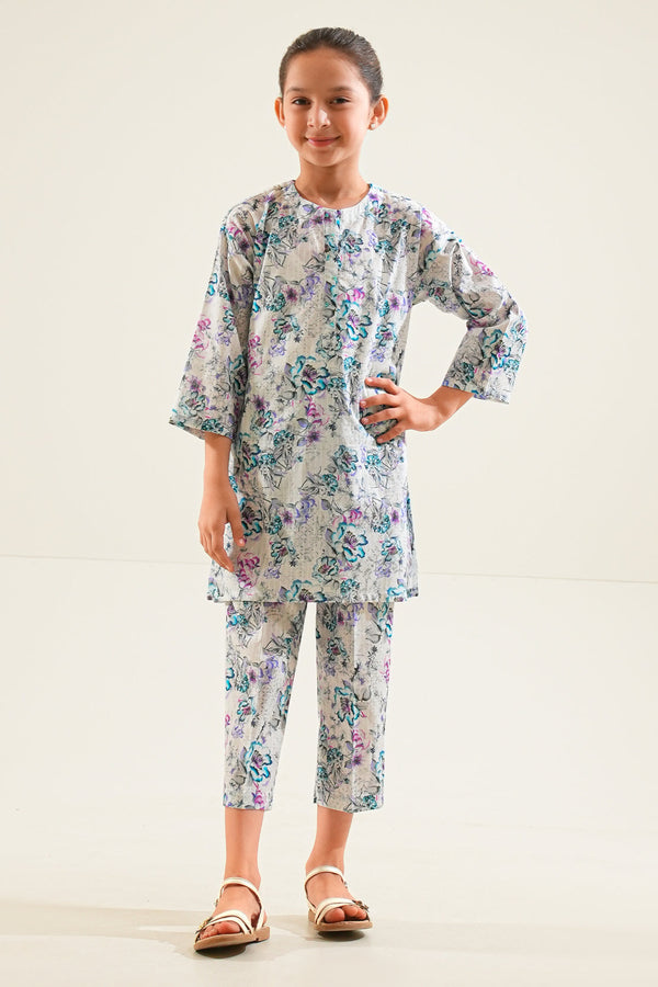 Printed Lawn Stitched 2 Piece (Shirt/Trouser) For Kids
