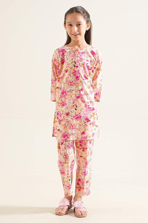 Printed Lawn Stitched 2 Piece (Shirt/Trouser) For Kids