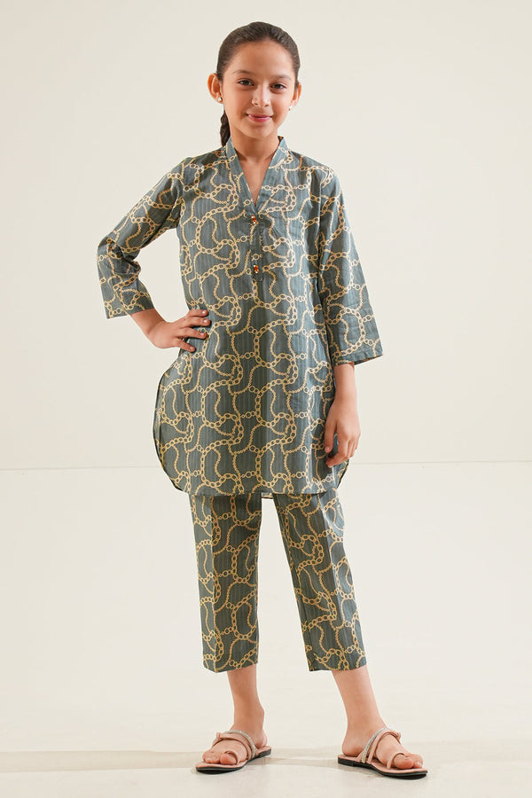 Printed Lawn Stitched 2 Piece (Shirt/Trouser)  For Kids