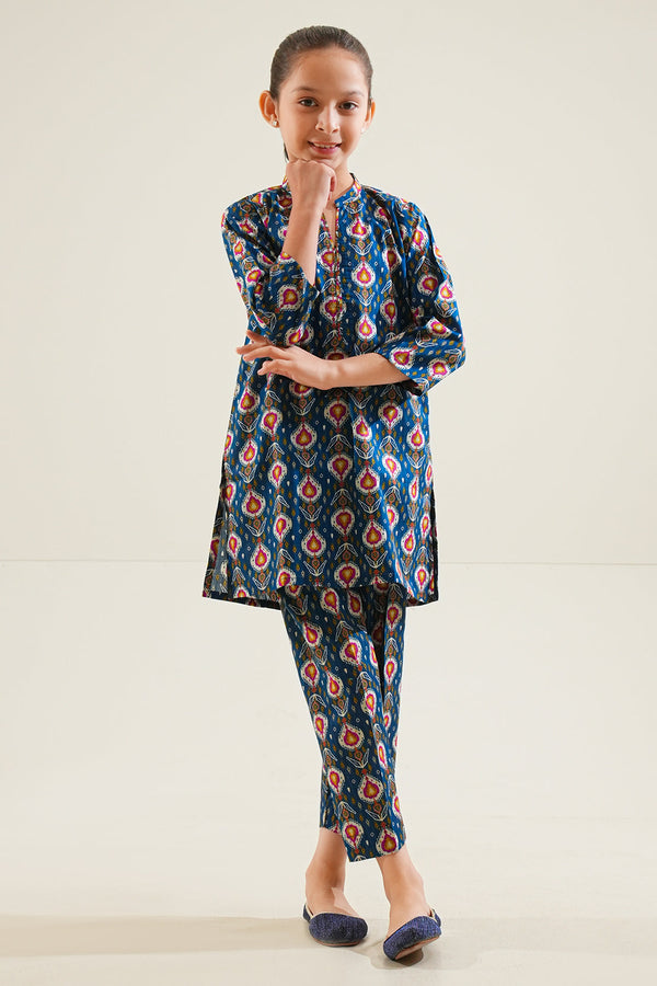 Printed Strip Lawn Stitched 2 Piece (Shirt/Trouser)  For Kids