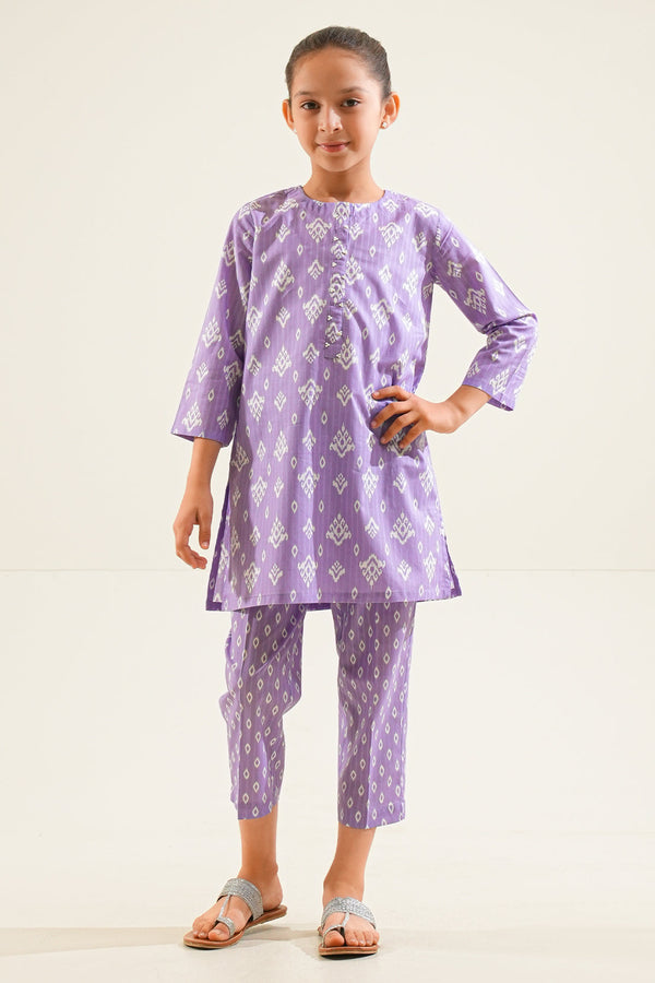 Printed Strip Lawn Stitched 2 Piece (Shirt/Trouser)  For Kids