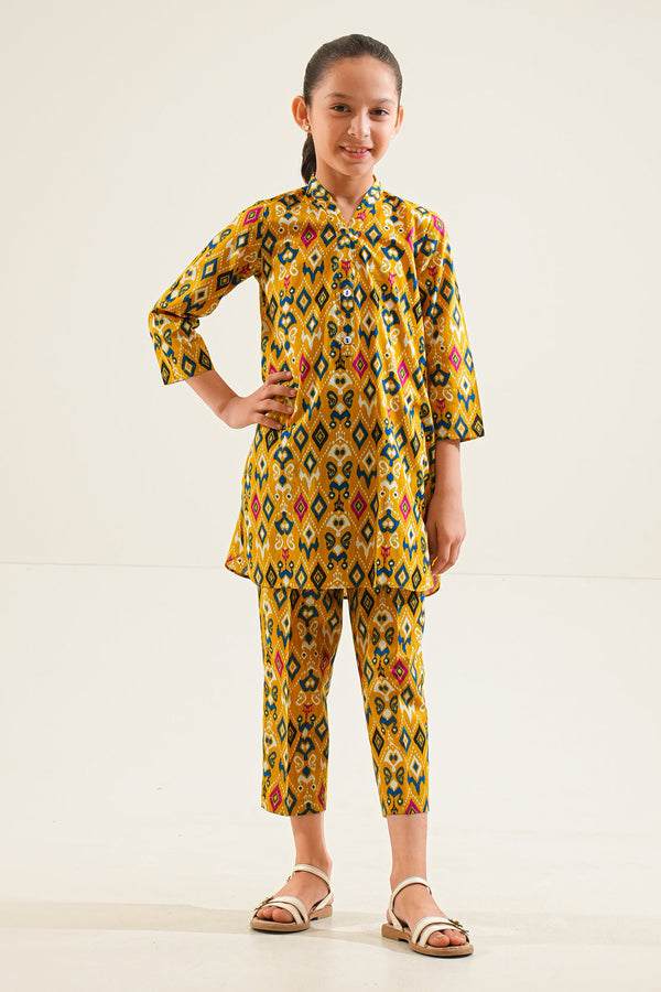 Printed Strip Lawn Stitched 2 Piece (Shirt/Trouser) For Kids