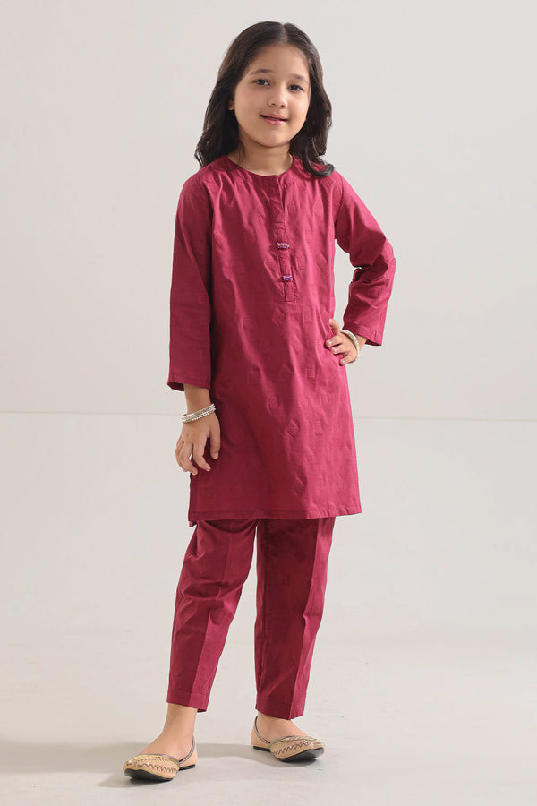 Cotton Jacquard Stitched Shirt/trouser For Kids