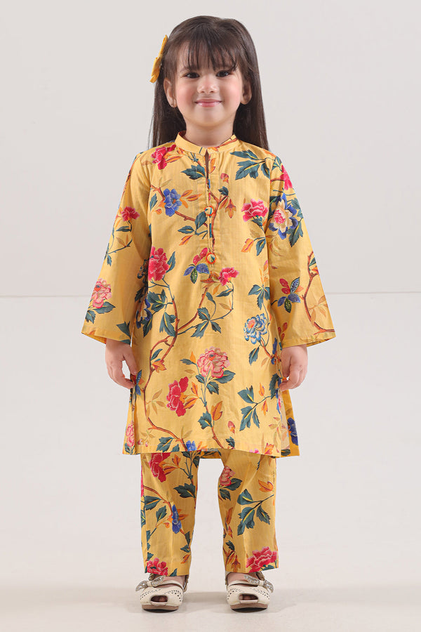 Printed Strip Lawn Stitched 2 Piece (Shirt/Trouser) For Kids
