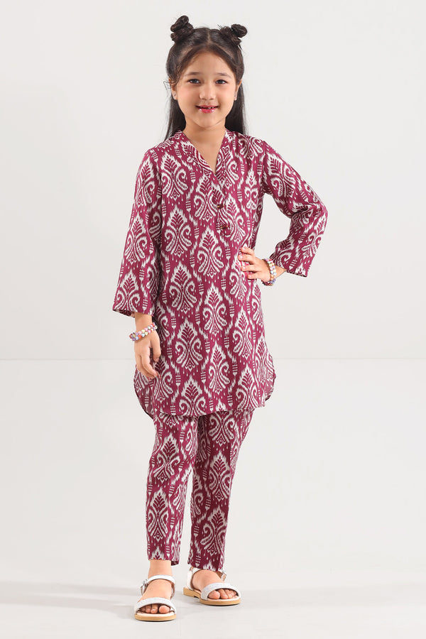 Printed Silk Touch Stitched Shirt/trouser For Kids