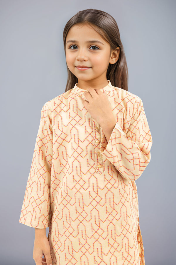 Stitched Cotton Jacquard Shirt/trouser For Kids