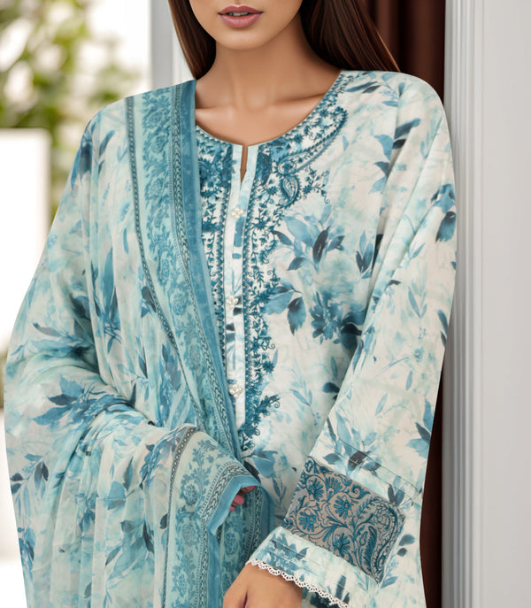 Printed Embroidered Lawn Stitched 3 Piece