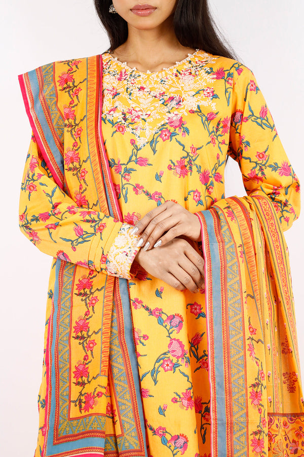 Printed Embroidered Lawn Stitched 3 Piece