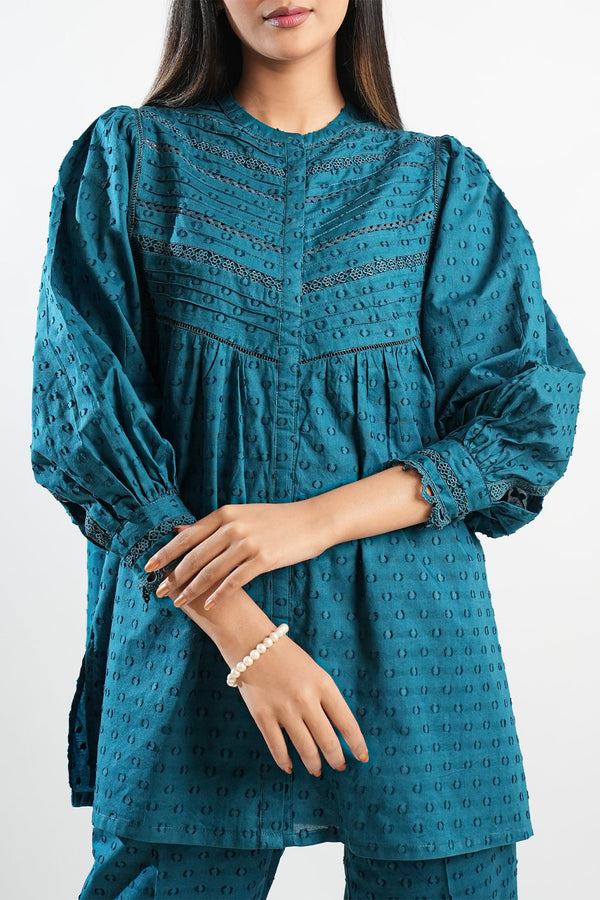 Solid Reverse Jacquard Stitched 2 Piece (Shirt/Trouser)