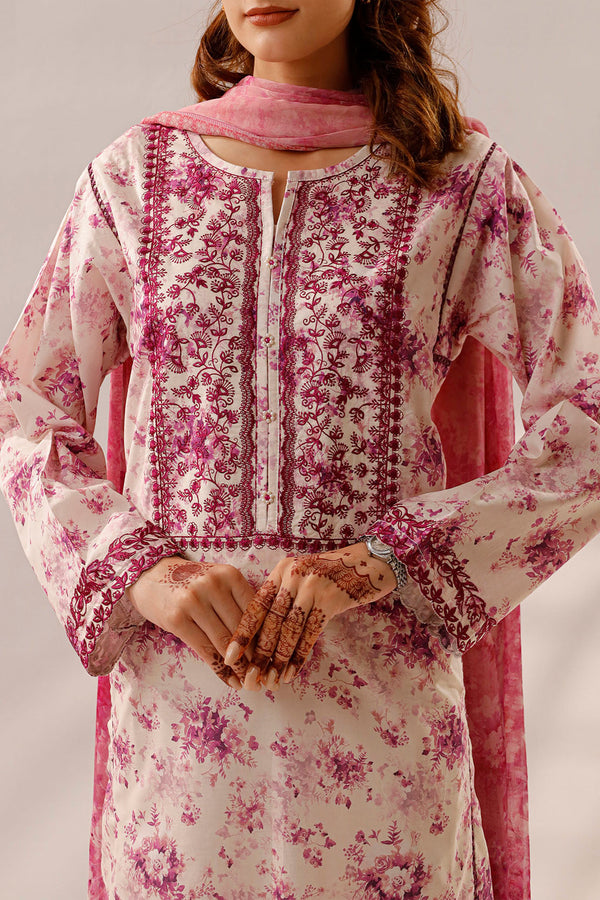 Stitched Printed Embroidered Lawn 3 Piece