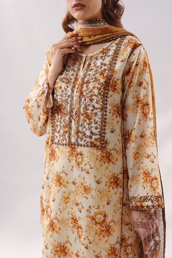 Stitched Printed Embroidered Lawn 3 Piece