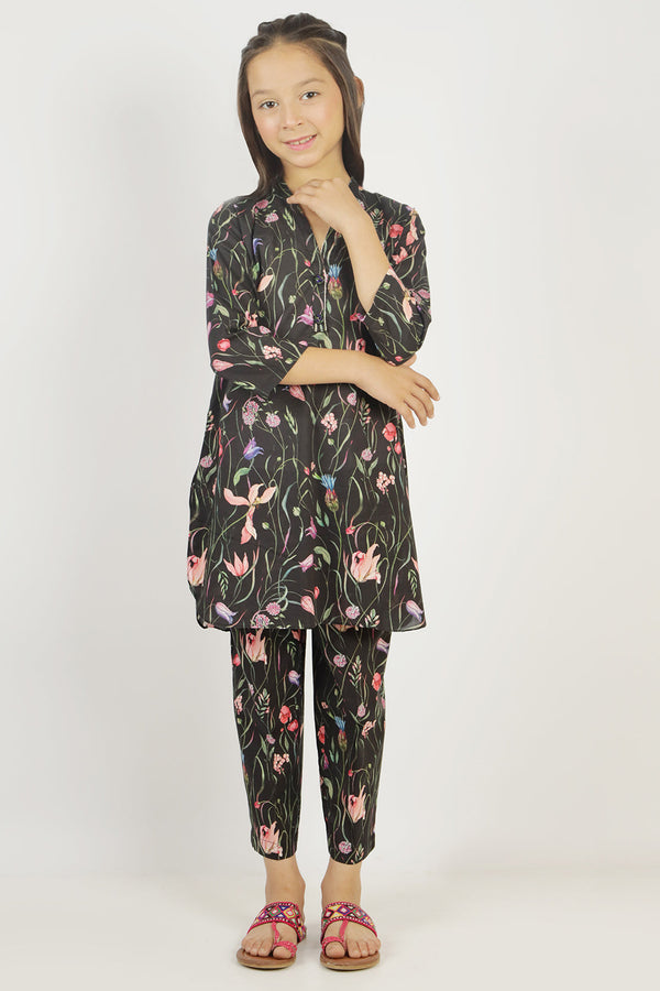 Printed Cambric Stitched Shirt/Trouser For Kids
