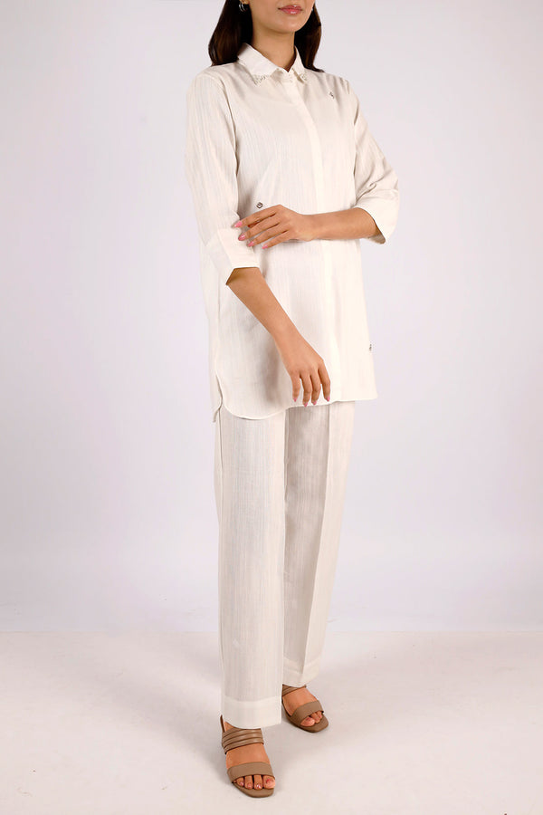 Solid Soft Raw Silk Stitched 2 Piece (Shirt/Trouser)