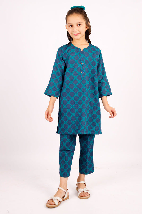 Printed Khaddar Stitched Shirt/Trouser For Kids