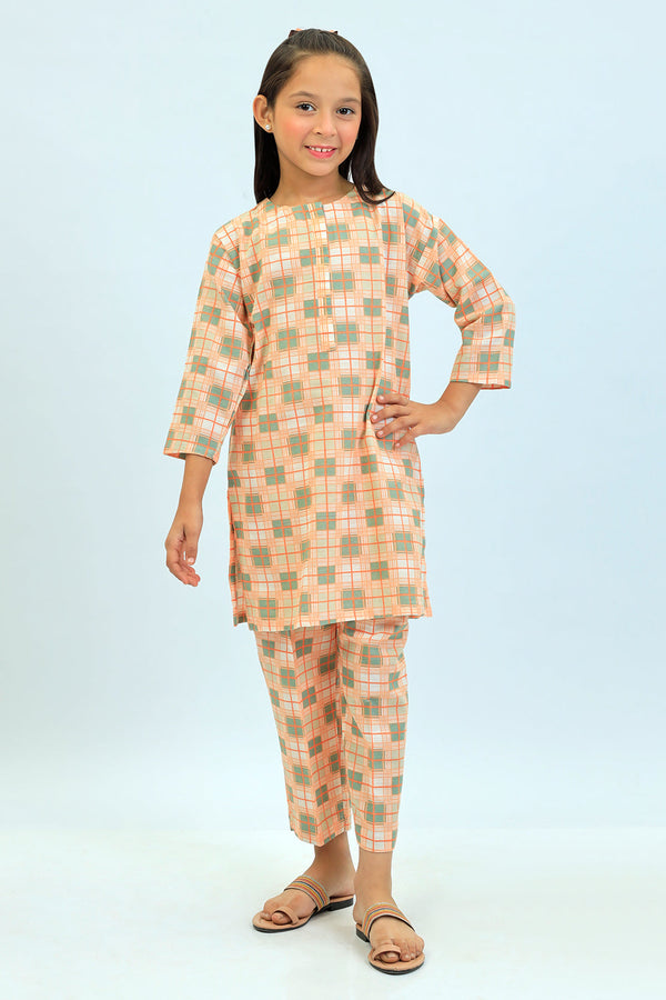 Printed Khaddar Stitched Shirt/Trouser For Kids