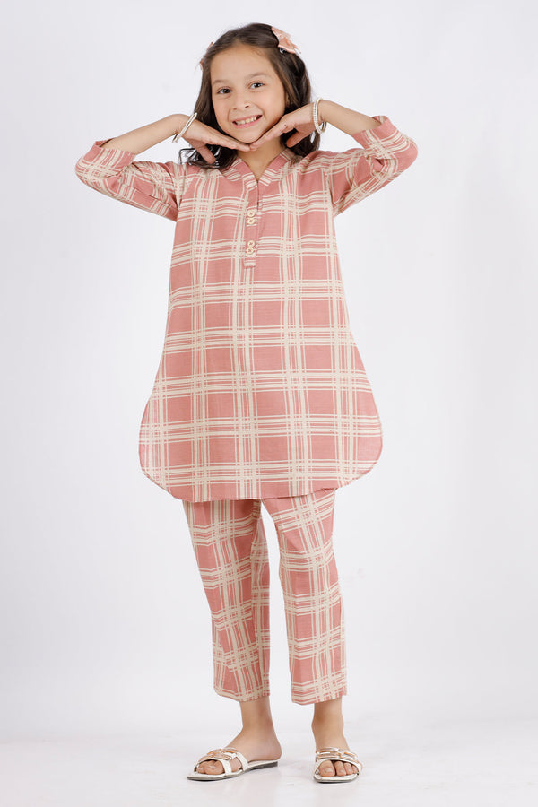 Printed Khaddar Stitched Shirt/Trouser For Kids